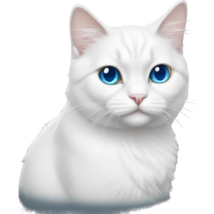White cat with blue eyes Persian  emoji