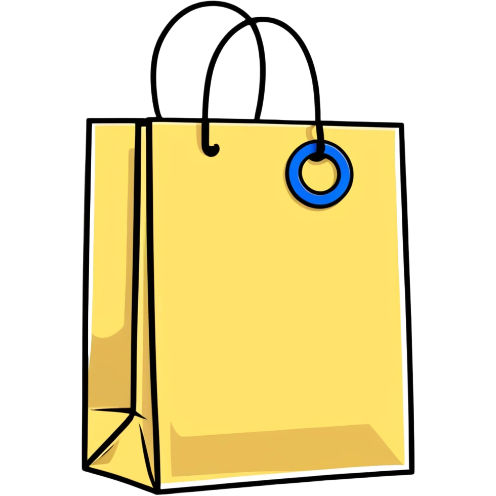 shopping bag with discount tag emoji