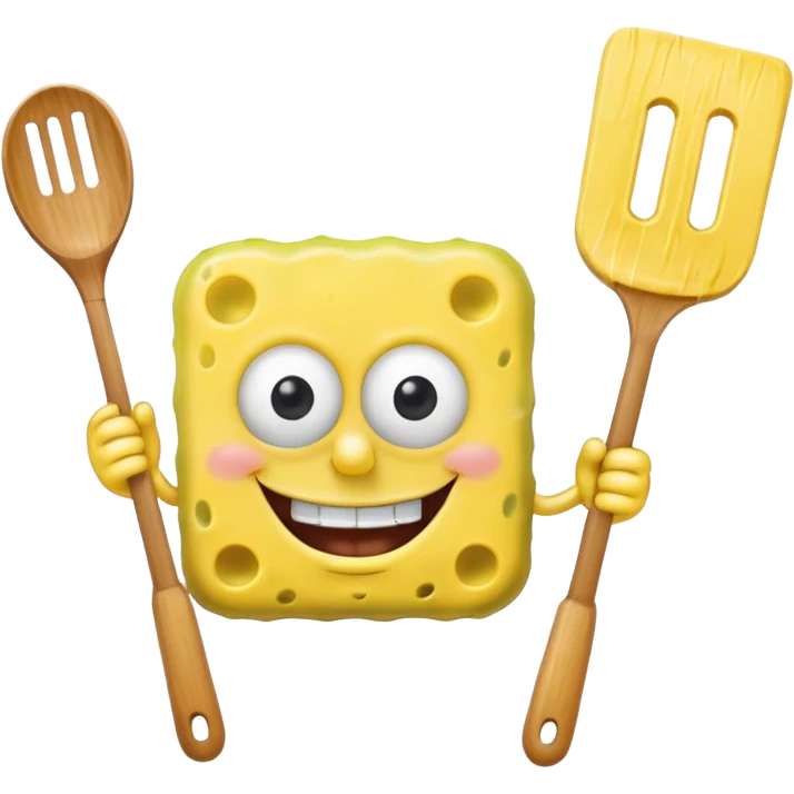 spongebob holding a spatula emoji