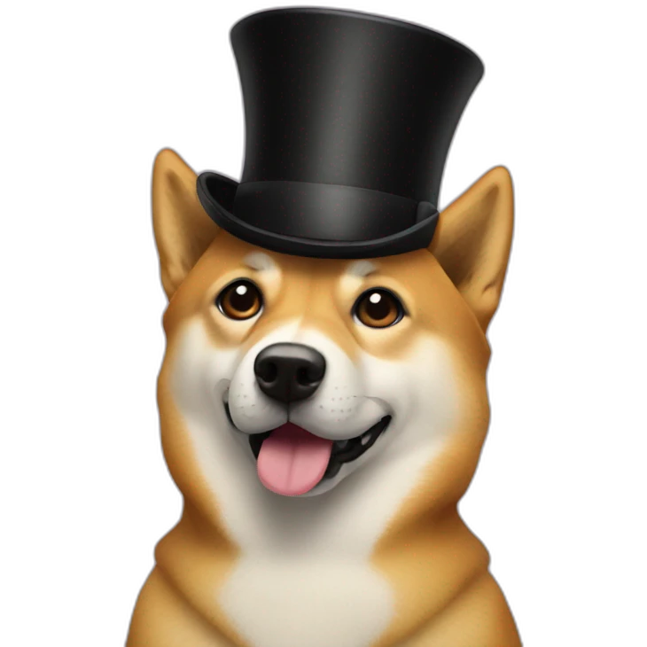 Doge with tophat emoji