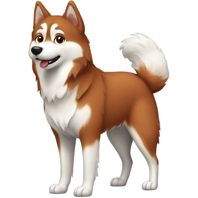 Fluffy red husky standing  emoji