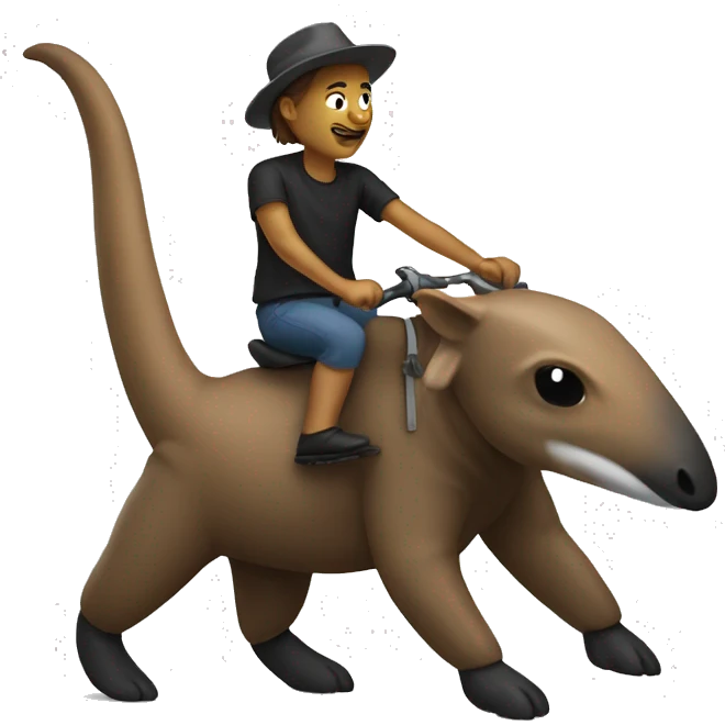 Me riding an anteater emoji