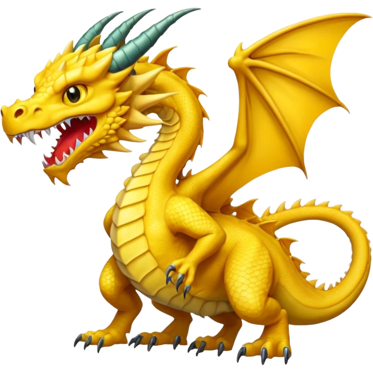 A yellow three head dragon emoji