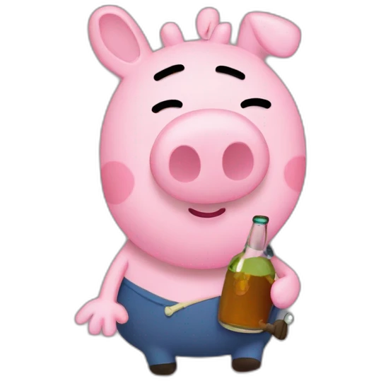 Drunk Peppa pig emoji