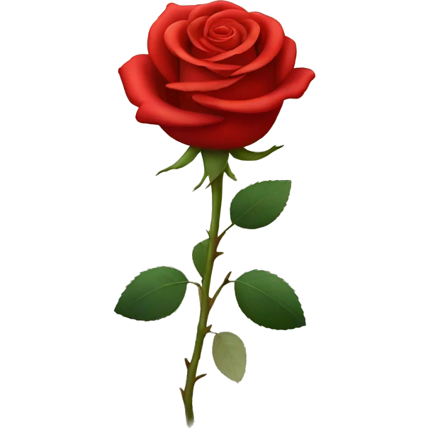 Red rose without leaves emoji