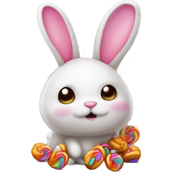 bunny pooping candy emoji