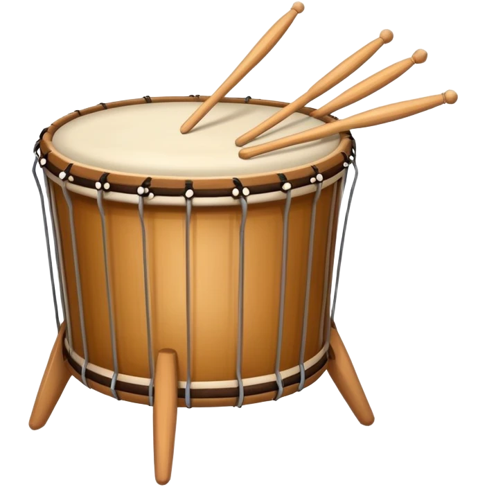 A traditional drum with drumsticks used to wake people for sahur during Ramadan emoji