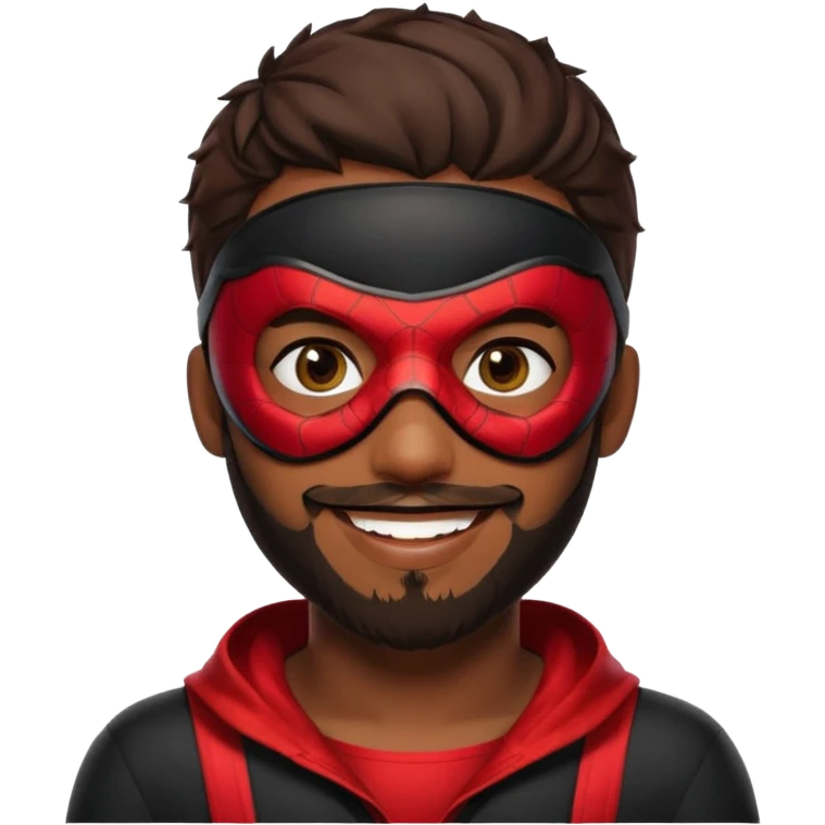 Miles Morales with beard, eye mask, low fade emoji