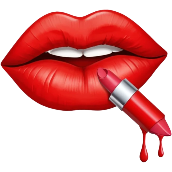 red kiss print emoji