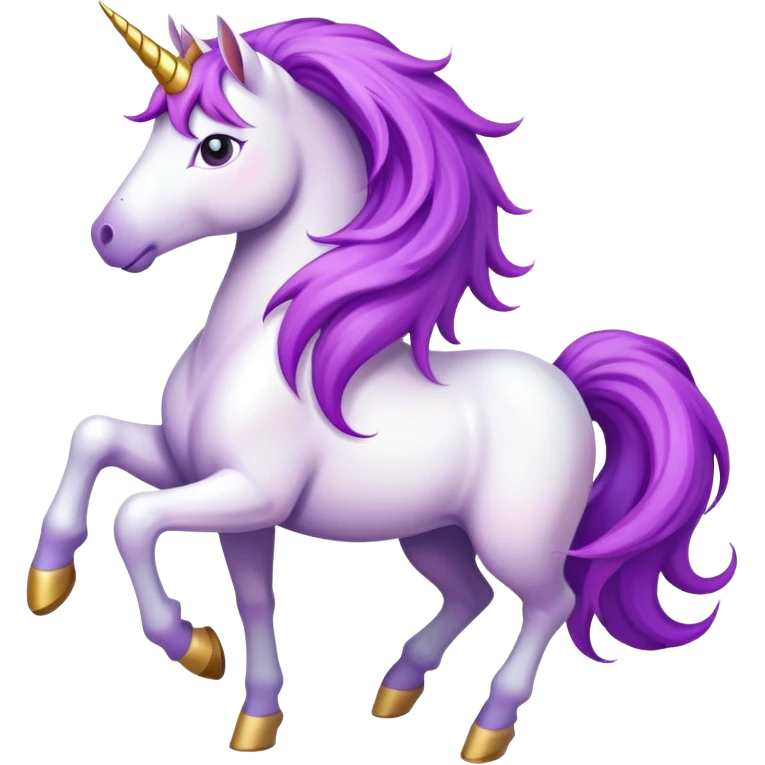 magical unicorn with purple hair emoji