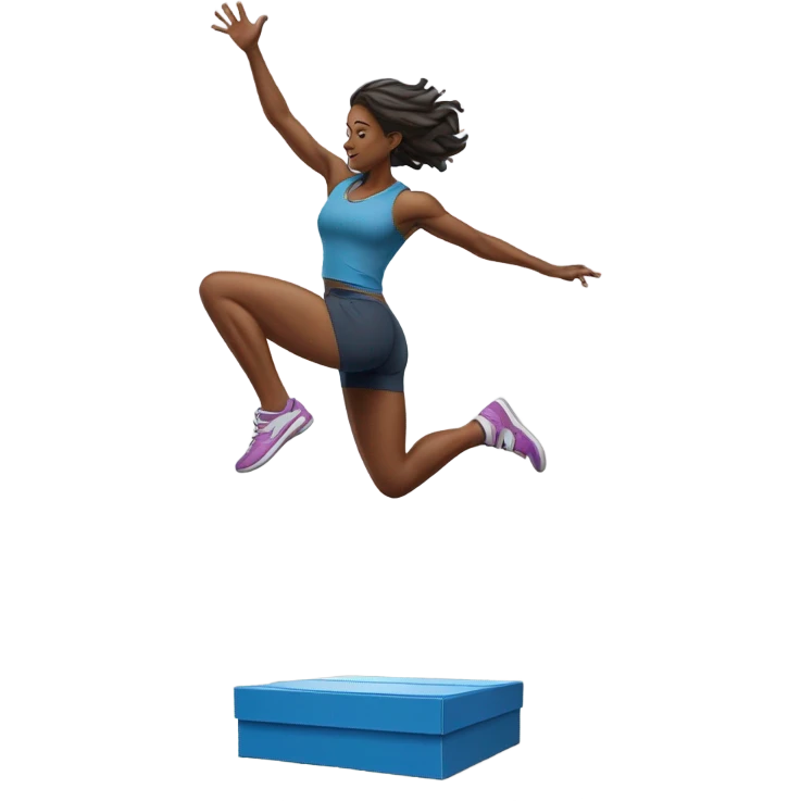 woman jumping on box emoji