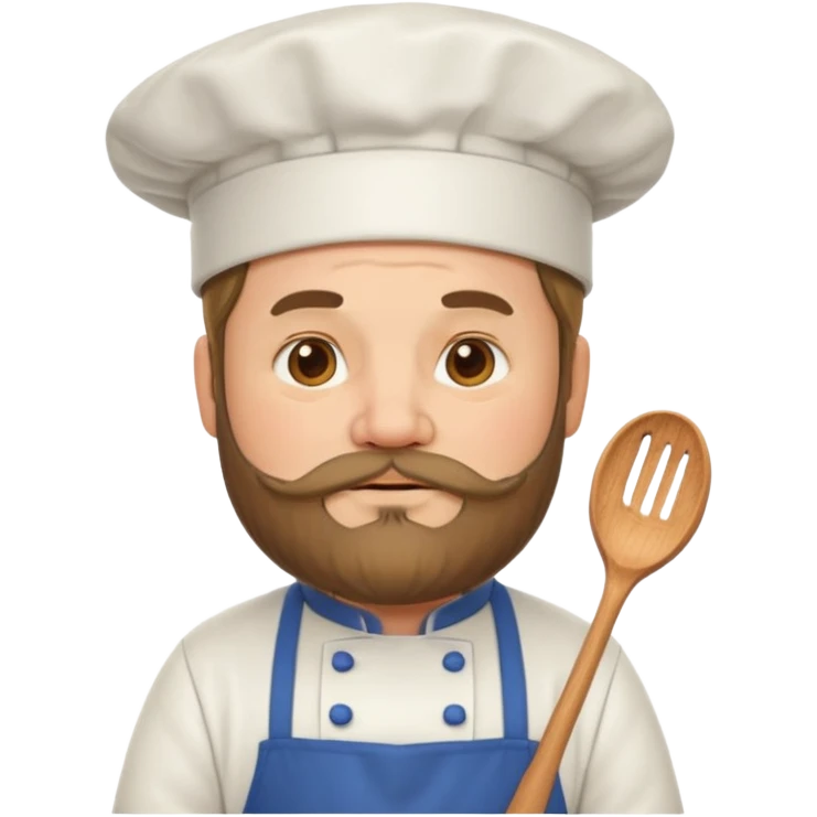 medieval fat, middle-aged, bearded chef emoji emoji