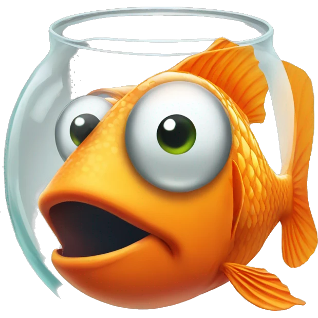 orange fish with glass on eyes emoji