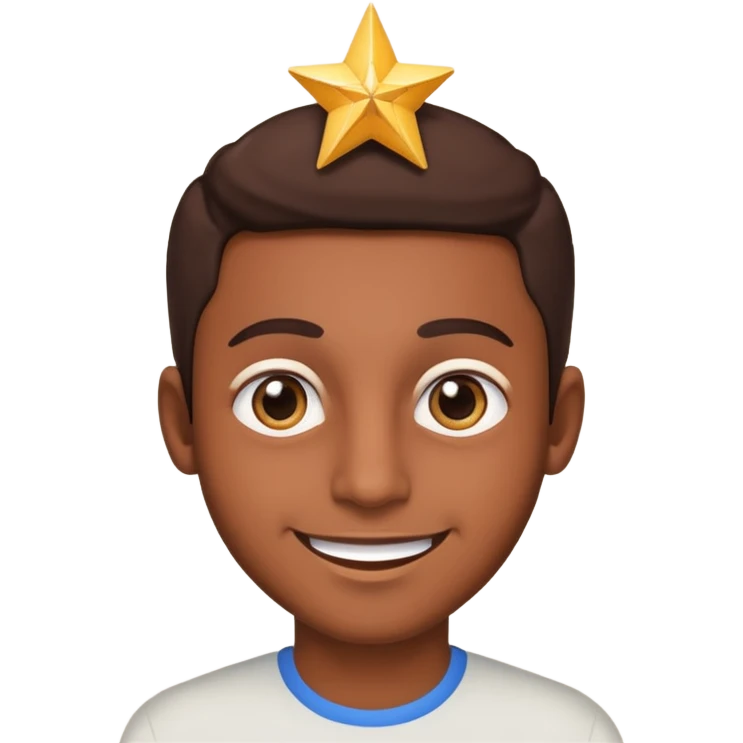 A brown skin man with star eyes emoji