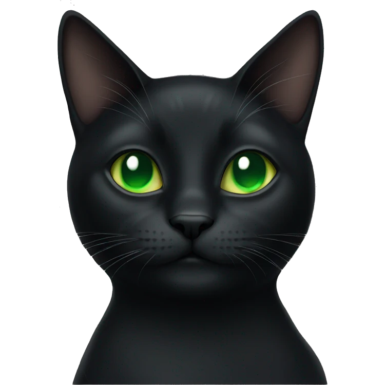 female black cat with green eyes emoji