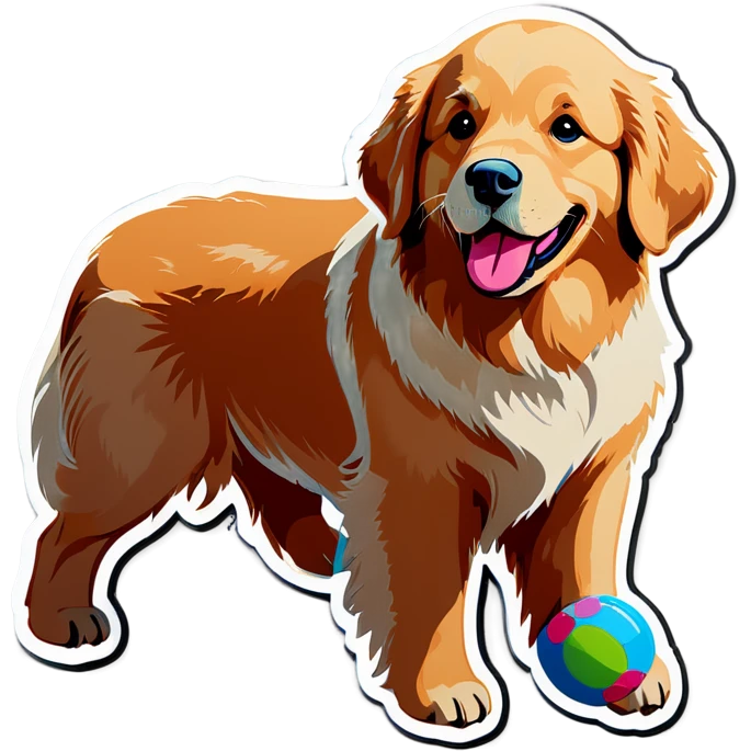 Golden retriever with toy emoji