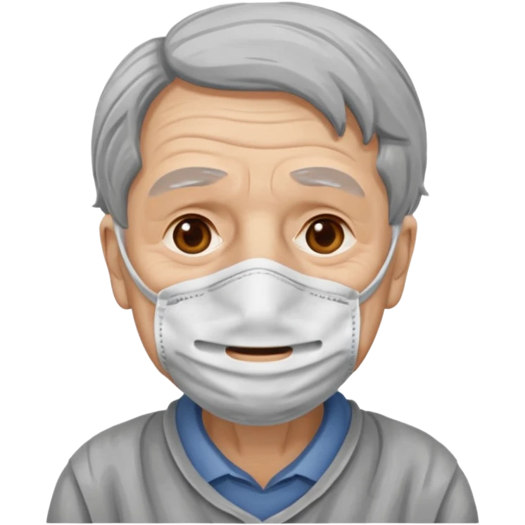 old man with simple emergancy mask  emoji