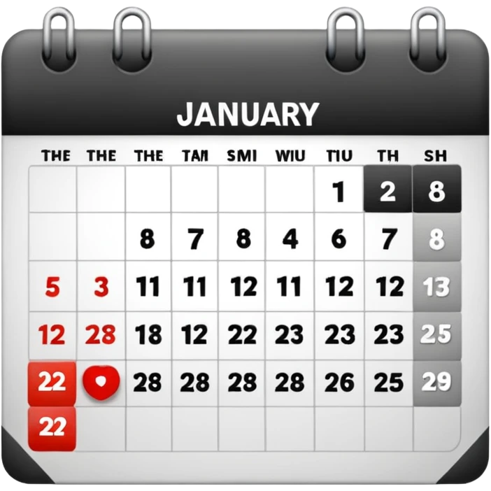 calendar page january 23 emoji