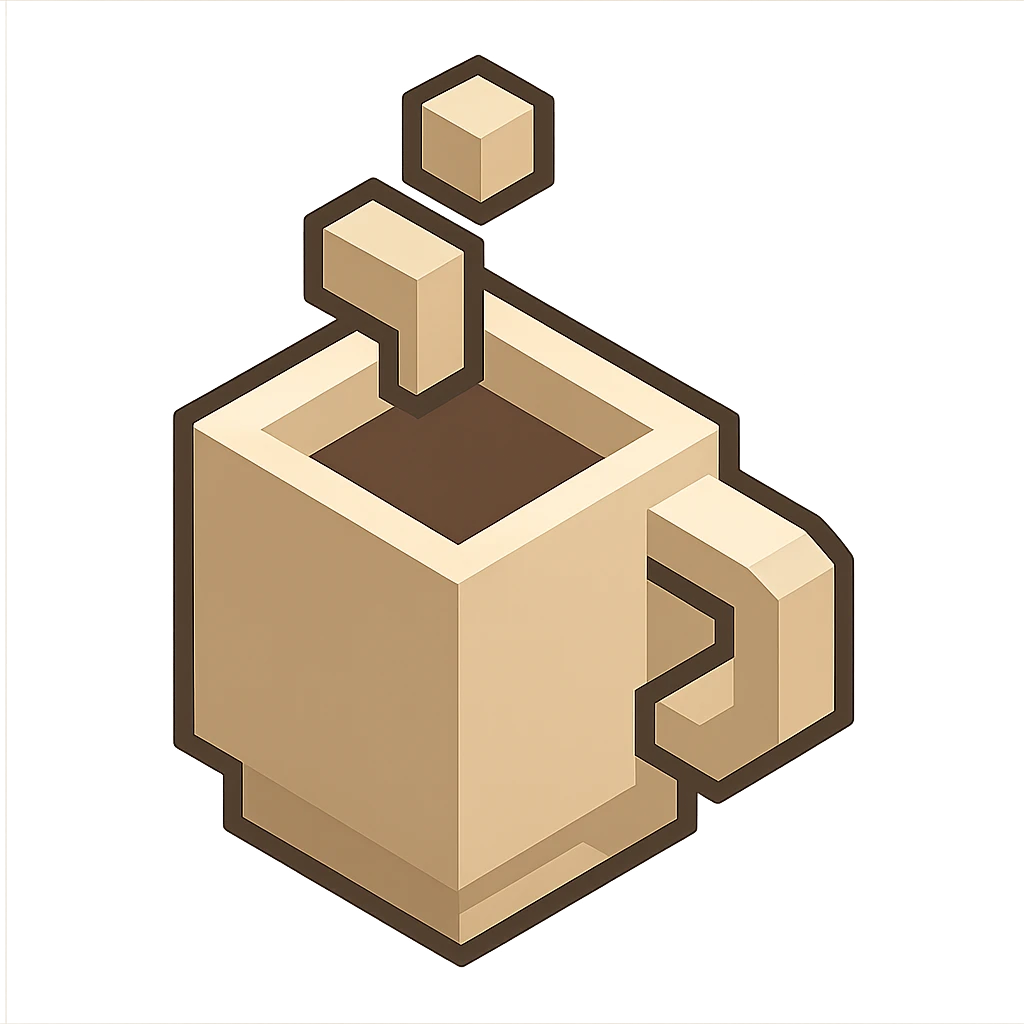coffee cup, minimalist geometric style, 3D blocks icon emoji
