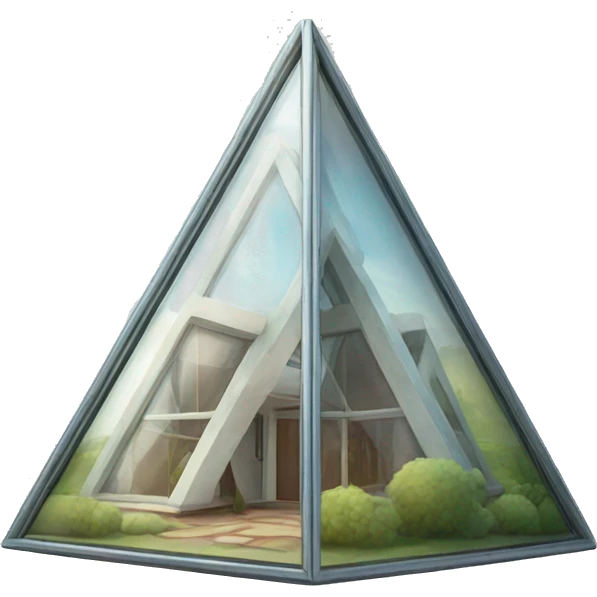 glass triangle house emoji