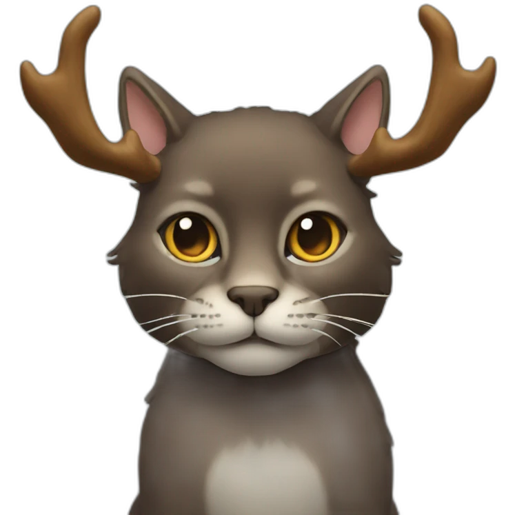 Moose cat with horns emoji