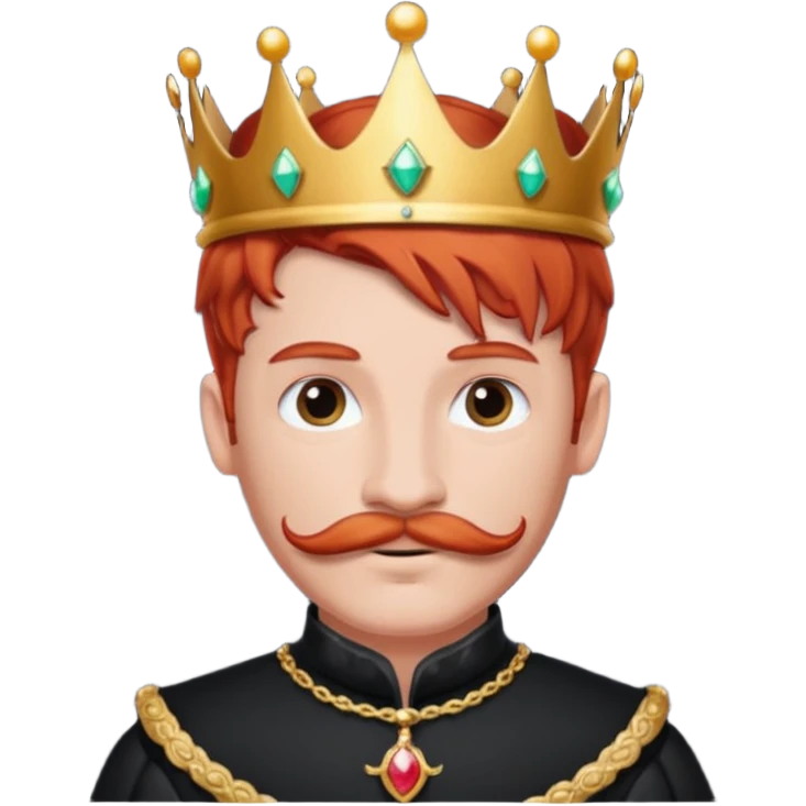 red-haired princes with crown mustace. dark outfit emoji