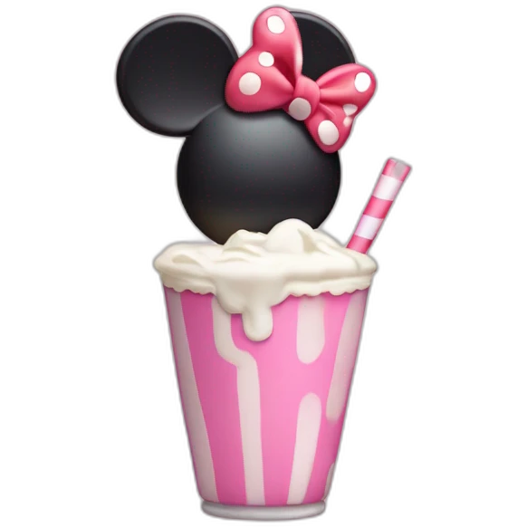 Minnie Mouse drinking milkshake emoji
