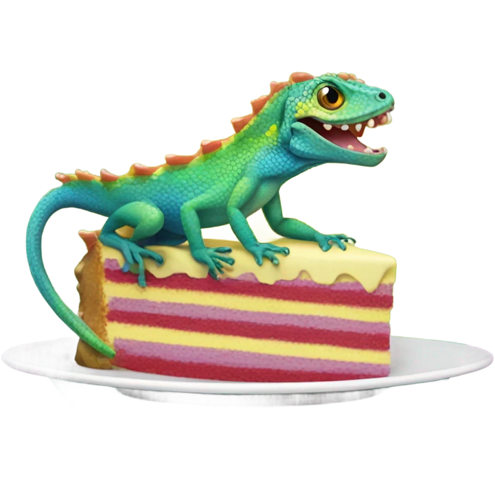 Lizard eating cake  emoji
