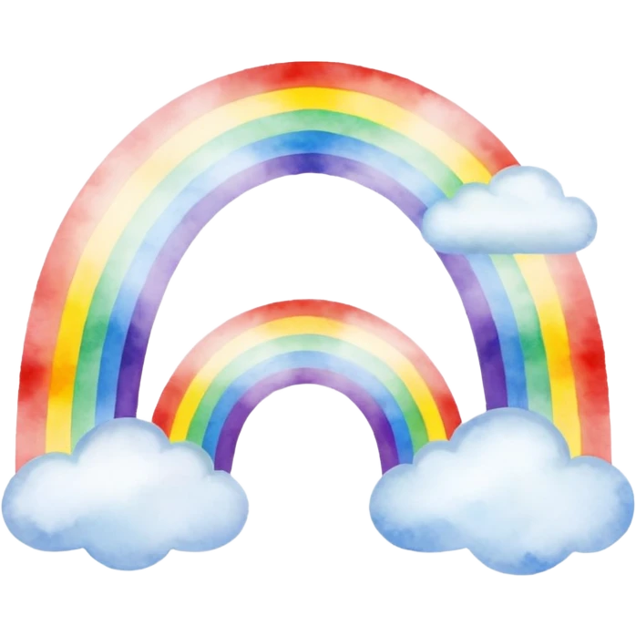 watercolor misty rainbow  emoji
