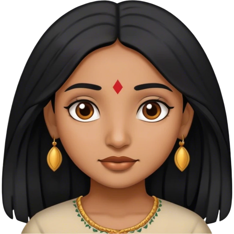 Indian girl with black hair emoji