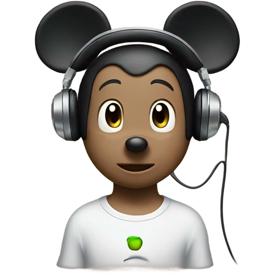 Mickey Mouse wearing Apple headphones emoji