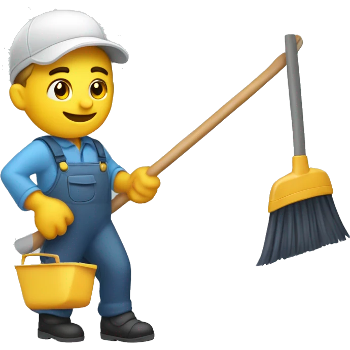 electrcian sweeping with a broom emoji