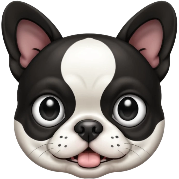 Boston terrier rolling its eyes emoji