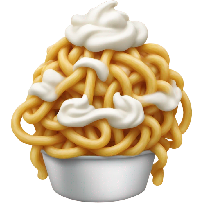 Spaghetti with whipped cream emoji