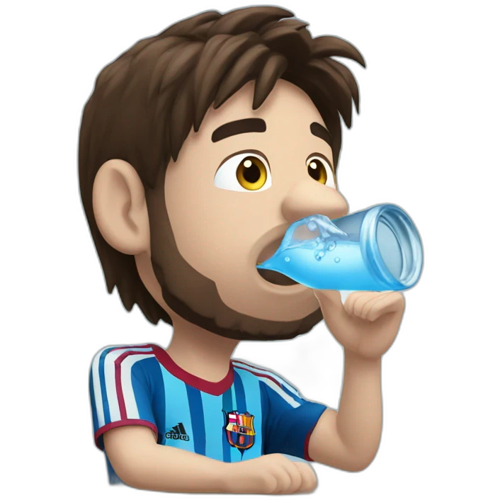 lionel messi drinking water emoji