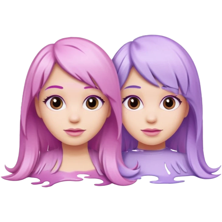 tubes of pastel pink and lilac hair dye, with a bit of dye coming out emoji
