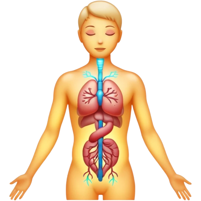 body silhouette with glowing organs emoji