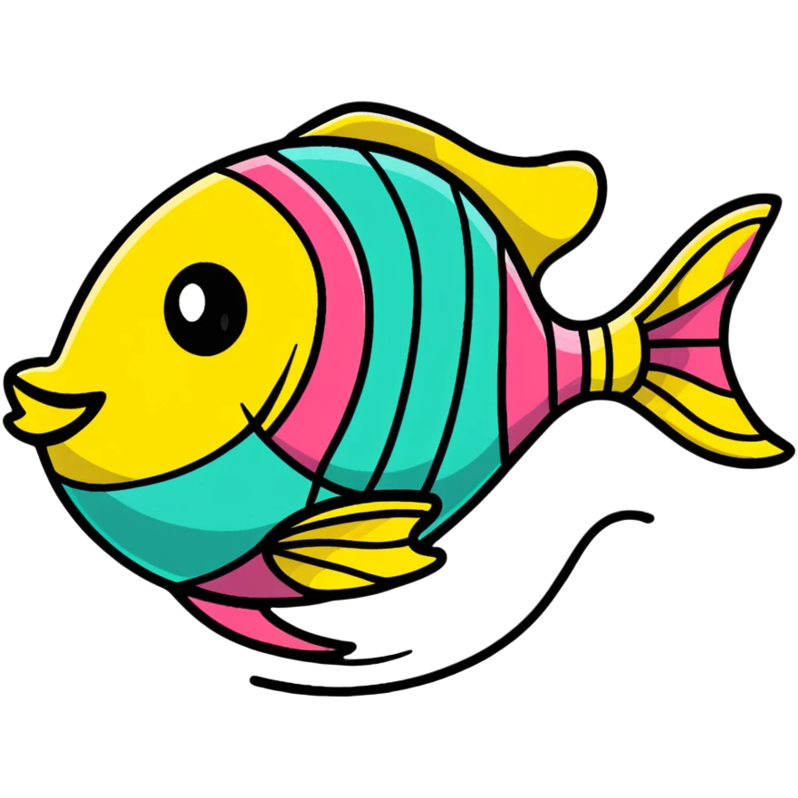 A fish decorated like an Easter egg with colorful patterns emoji