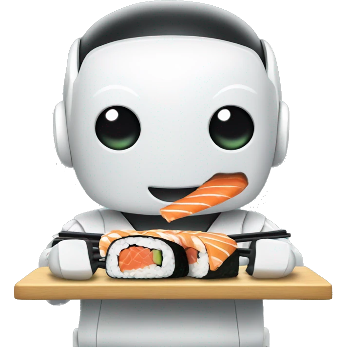 ios robot eating sushi emoji