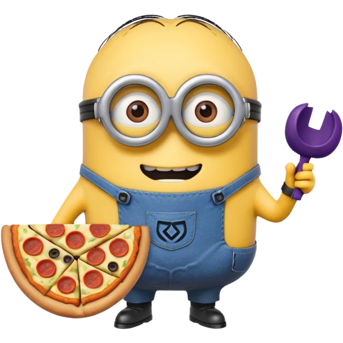 un minions  del cartone animato di colore viola con il pizzetto e gli occhiali da vista emoji