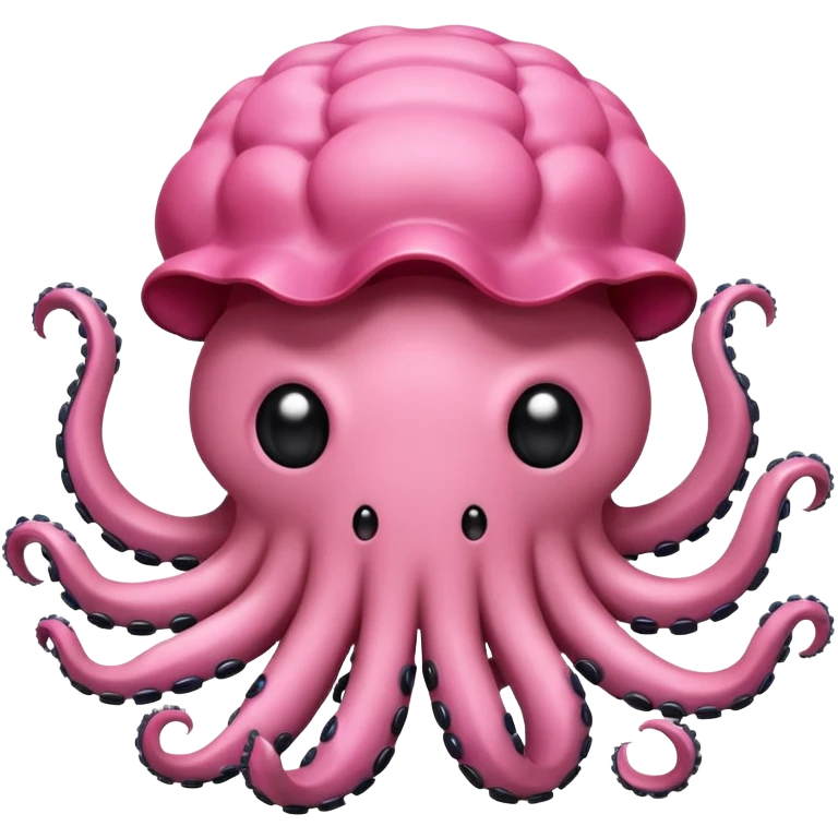 A big brain with 4 tentacles and a bunch of small eyes floating around it emoji