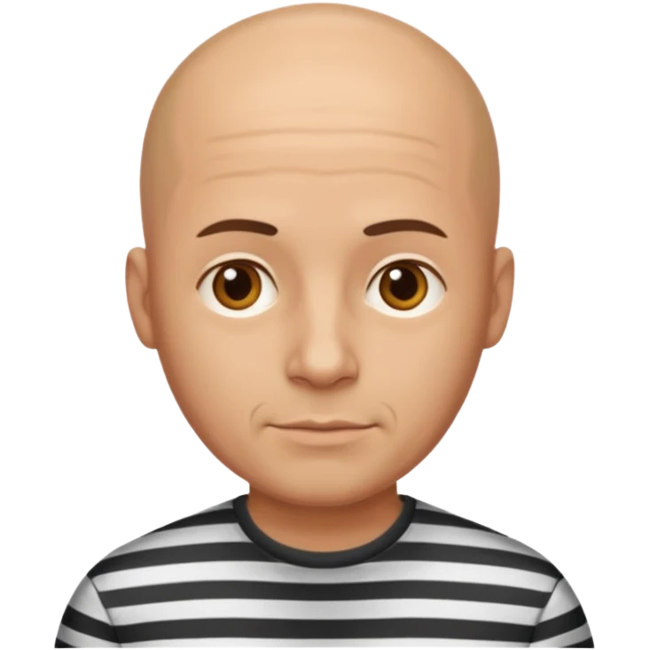 bald man with striped shirt emoji