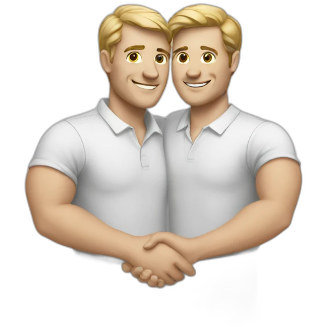 two different white guys shaking hands emoji