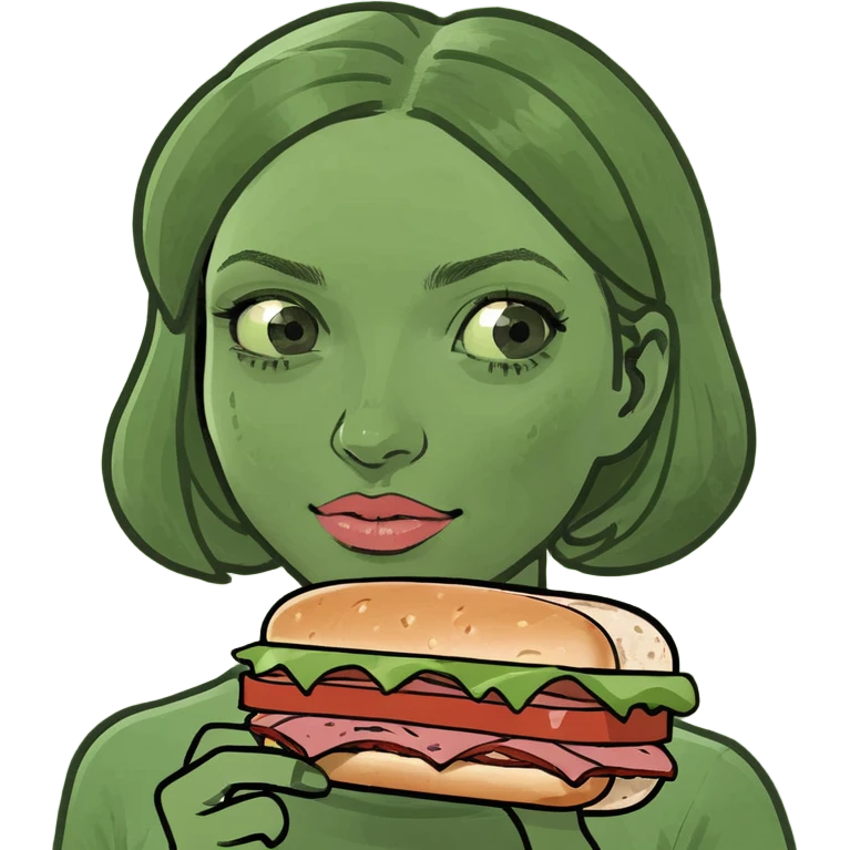 kawaii girl with spam meat sandwich  emoji