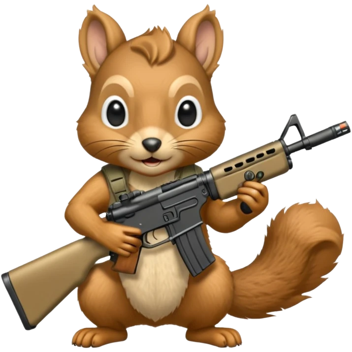 Squirrel holding m4 rifle emoji