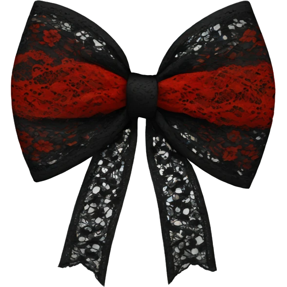 black lace bow red emoji