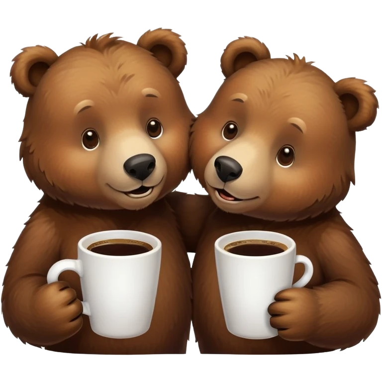 Two bears drinking coffee  emoji