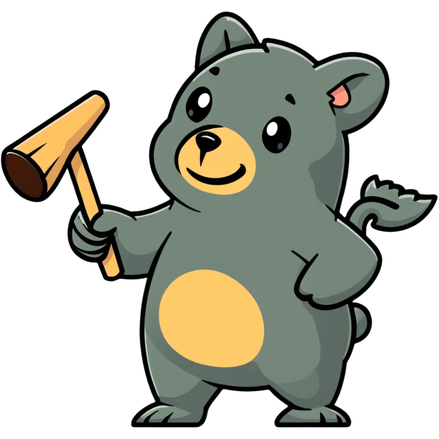 person whacking a mole with a mallet emoji