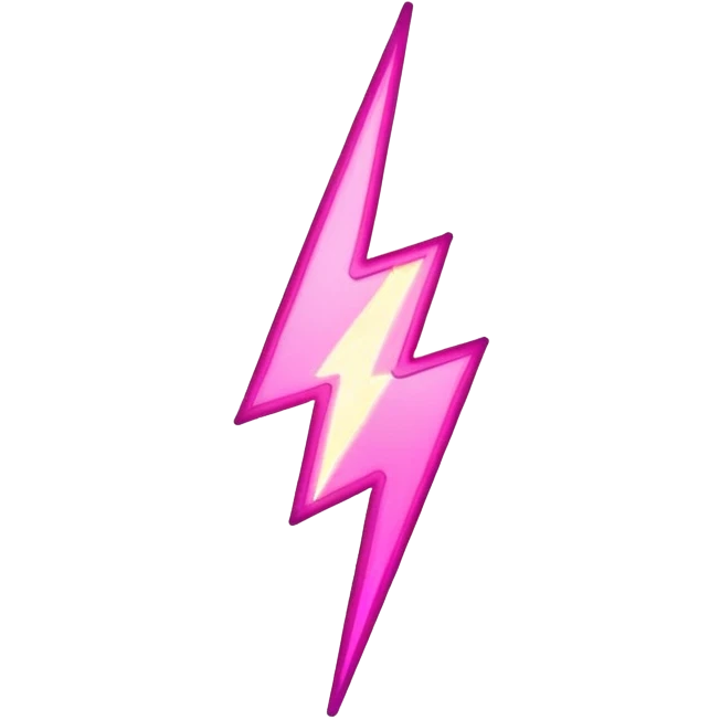 Pink rock and roll lightning bolt emoji