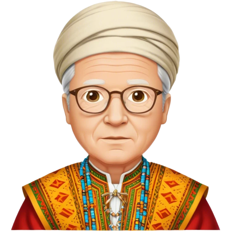 Jean-marie lepen in traditional African clothing  emoji